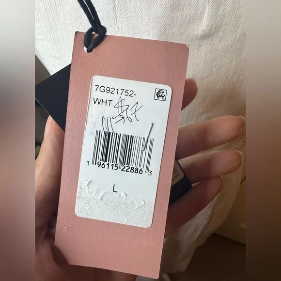 NWT Jen7 by 7 for All Mankind Womens Denim Mini Shirtdress White Size L - Picture 7 of 10